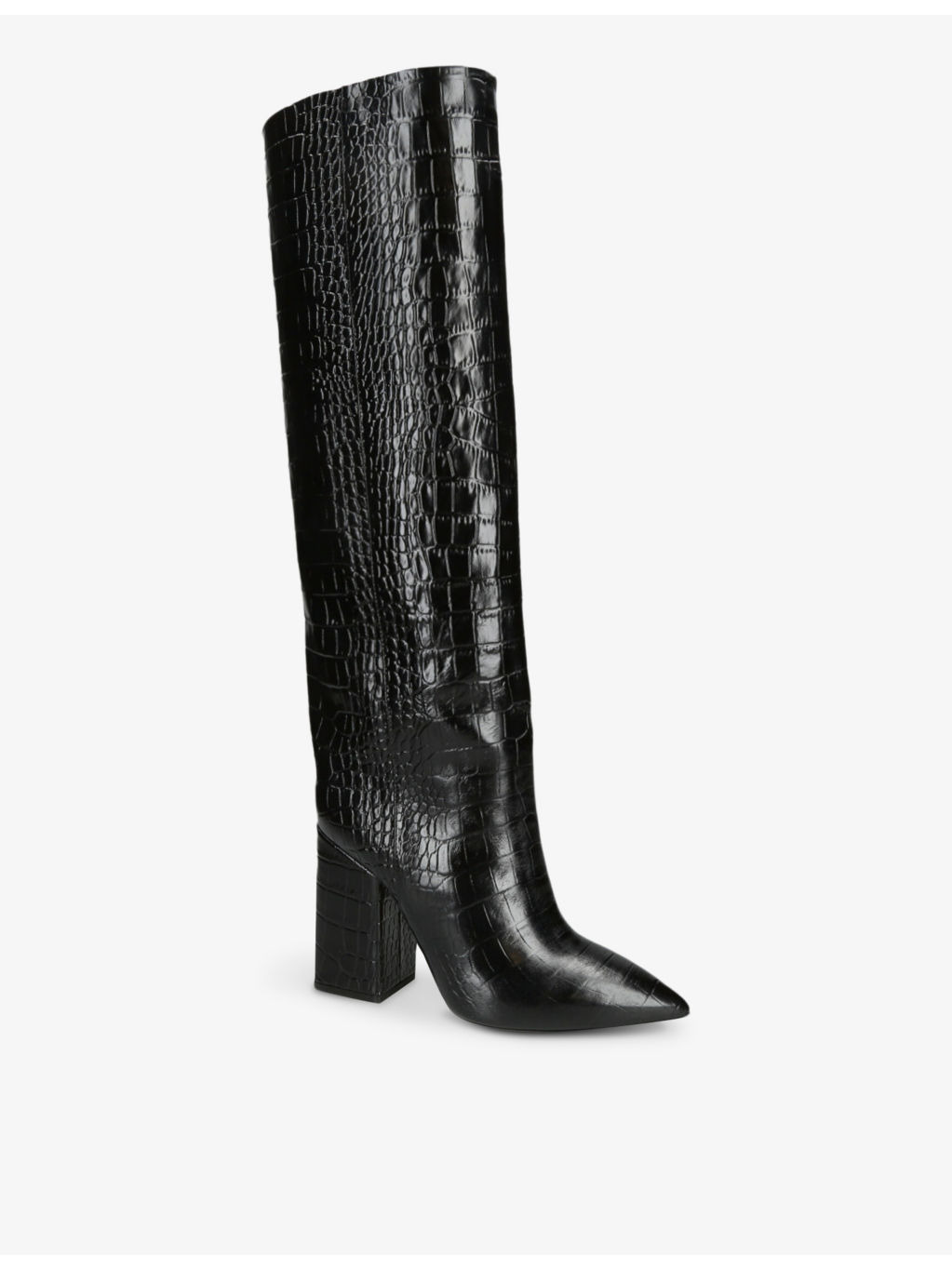 Anja croc-effect leather knee-high boots - 2