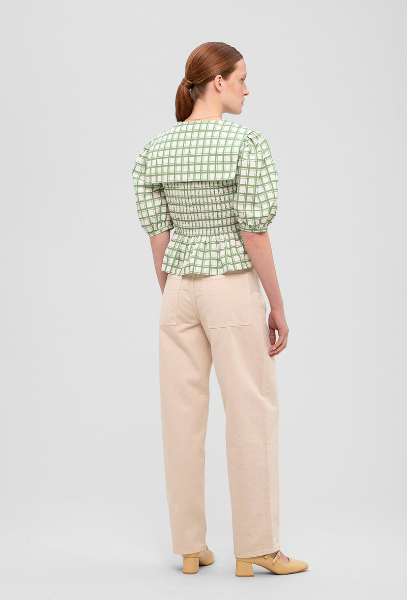 Rowan Blouse - Leaf Green Check 3
