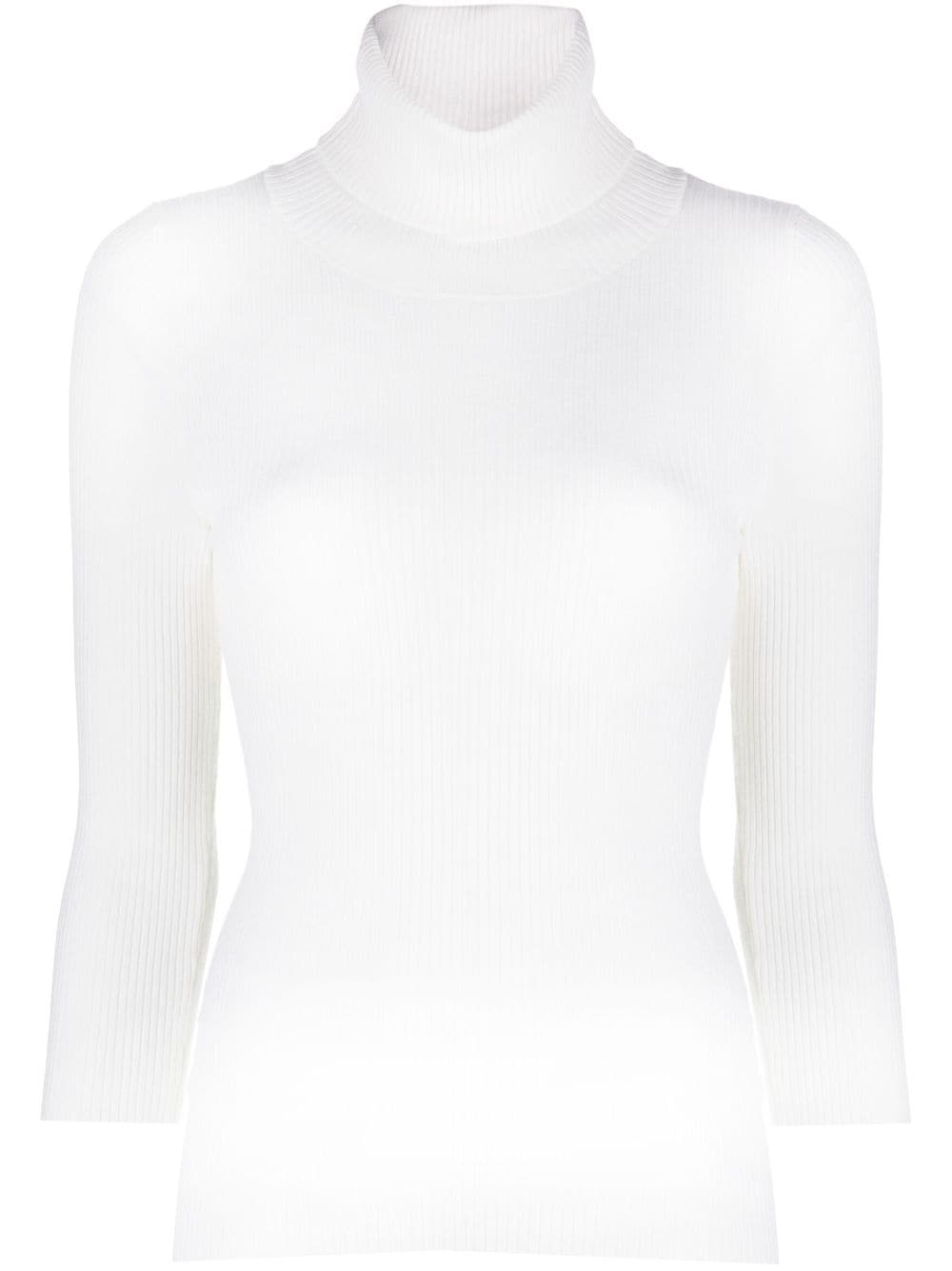 ribbed-knit roll-neck knitted top - 1
