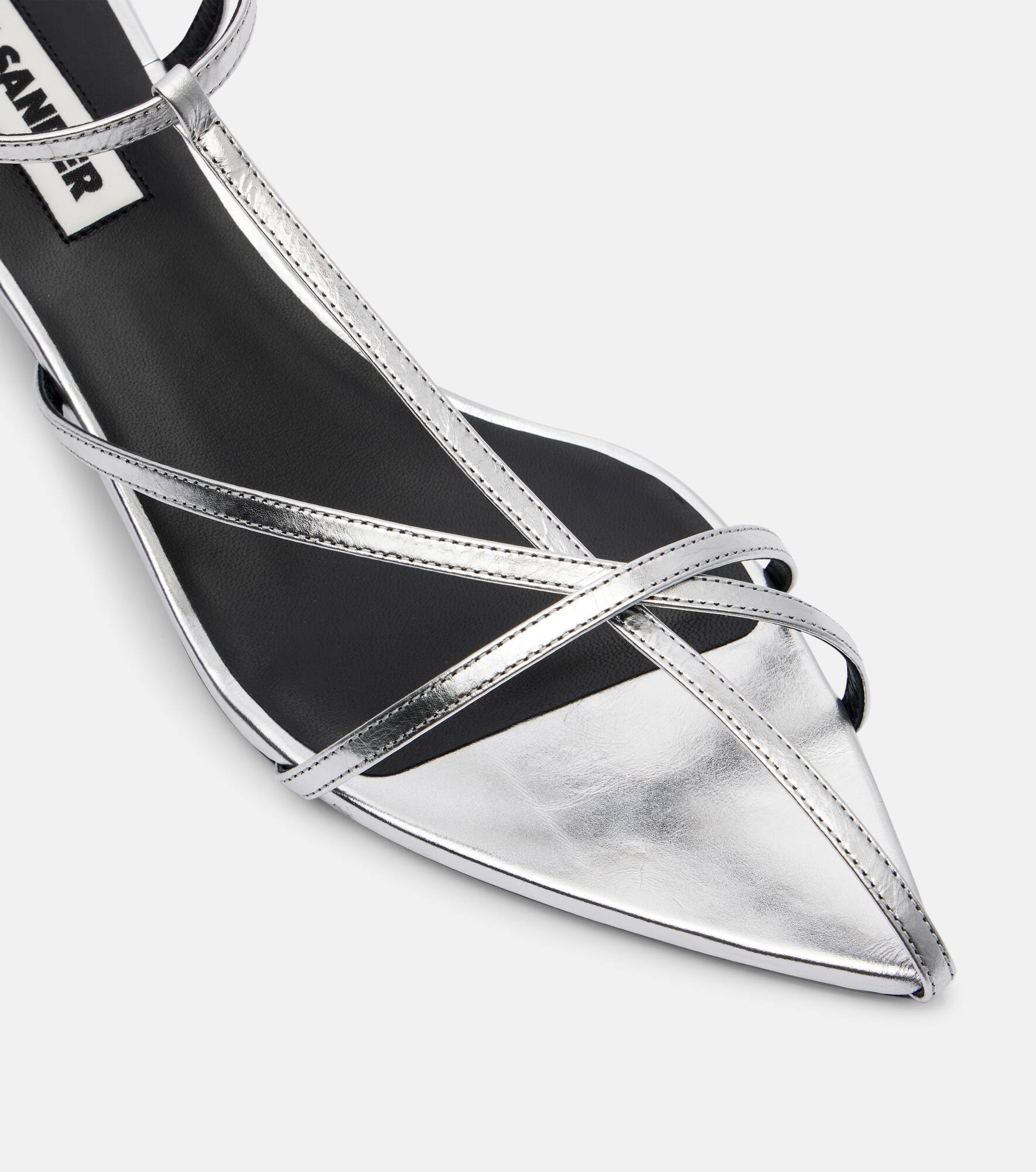 Metallic leather sandals - 5