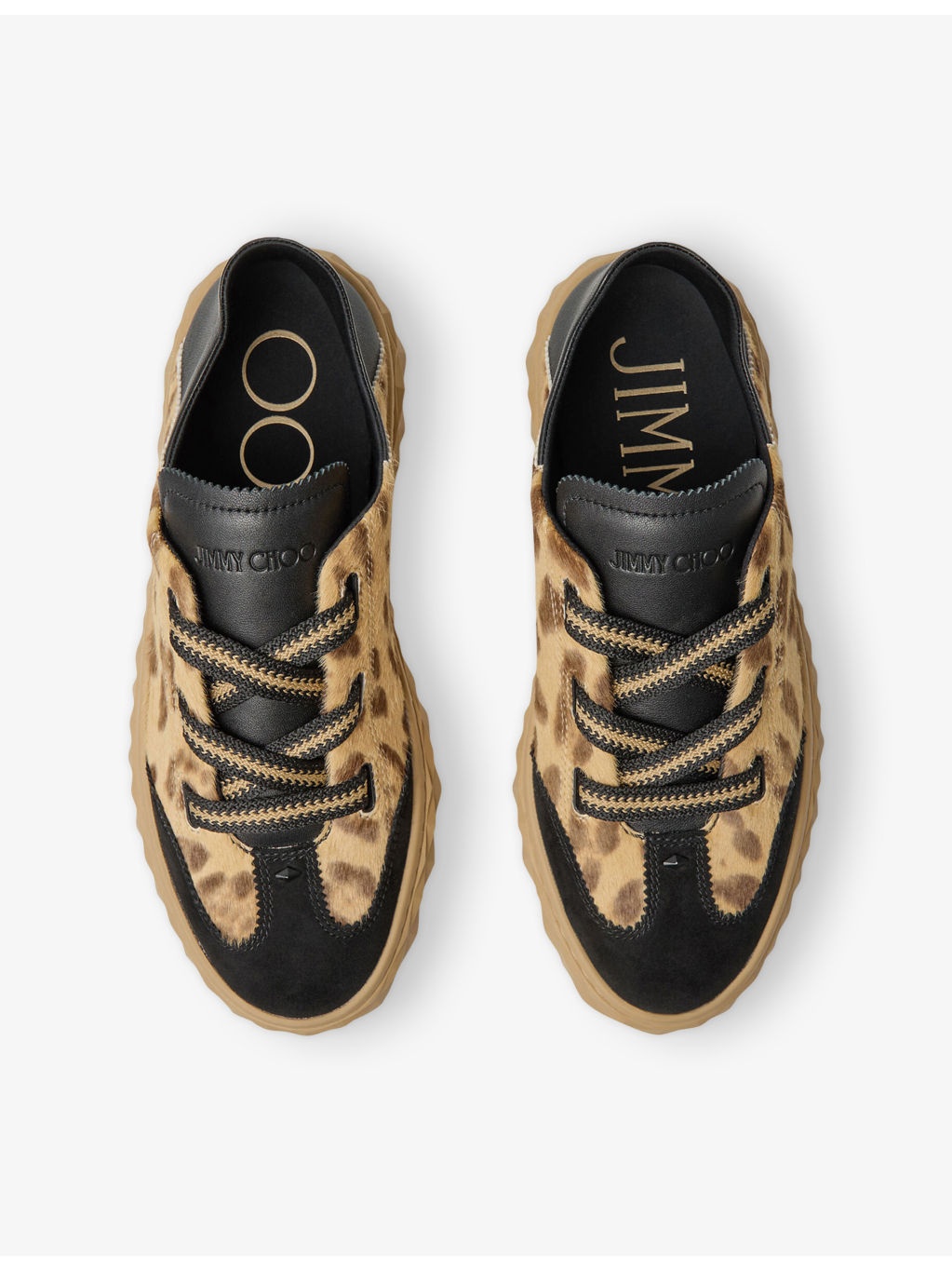 Diamond Light Leopard-Print Leather Low-Top Trainers - 2