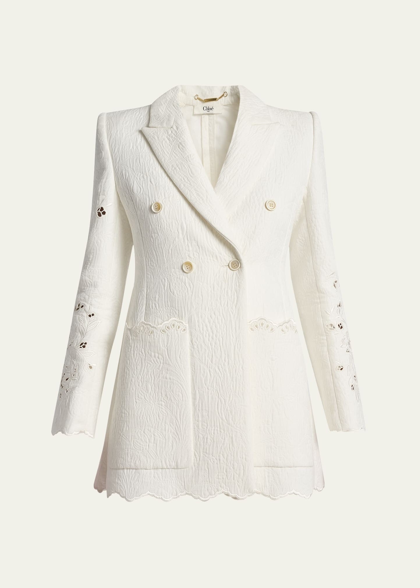 Embroidered Spongy Jacquard Jacket - 1
