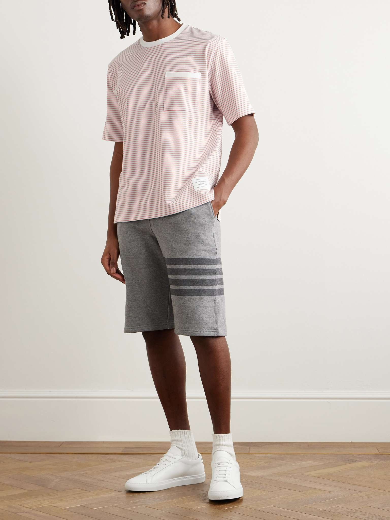 Thom Browne トムブラウン / Striped oversized cotton T-shirt P00953756.jpg