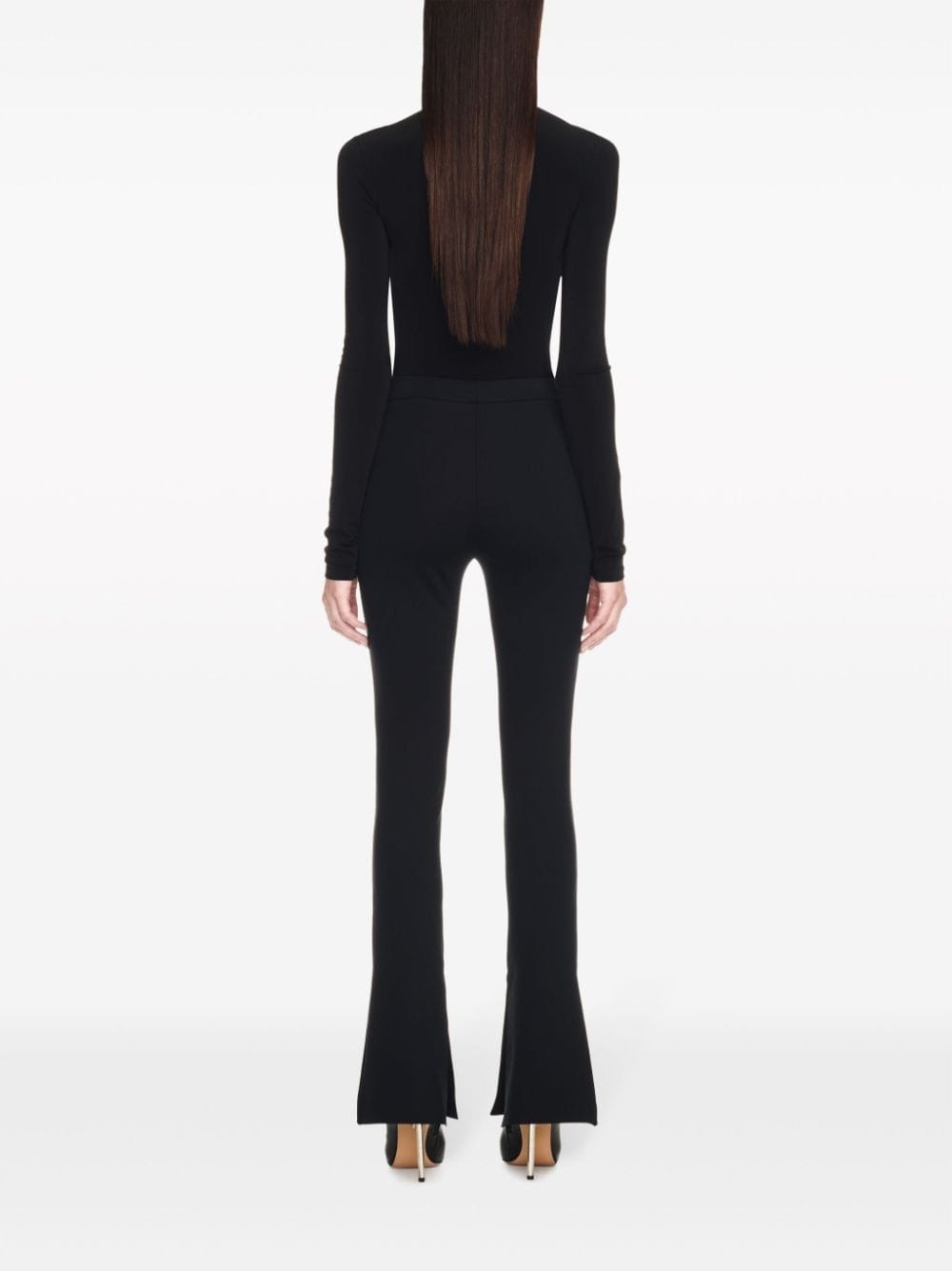 split-hem flared leggings - 4