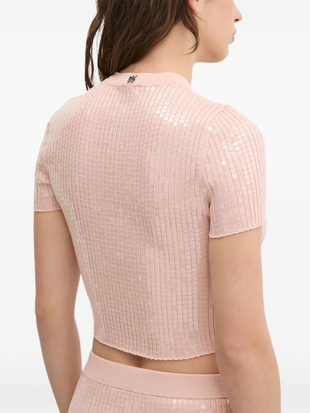 sequin-embellished knitted top - 2