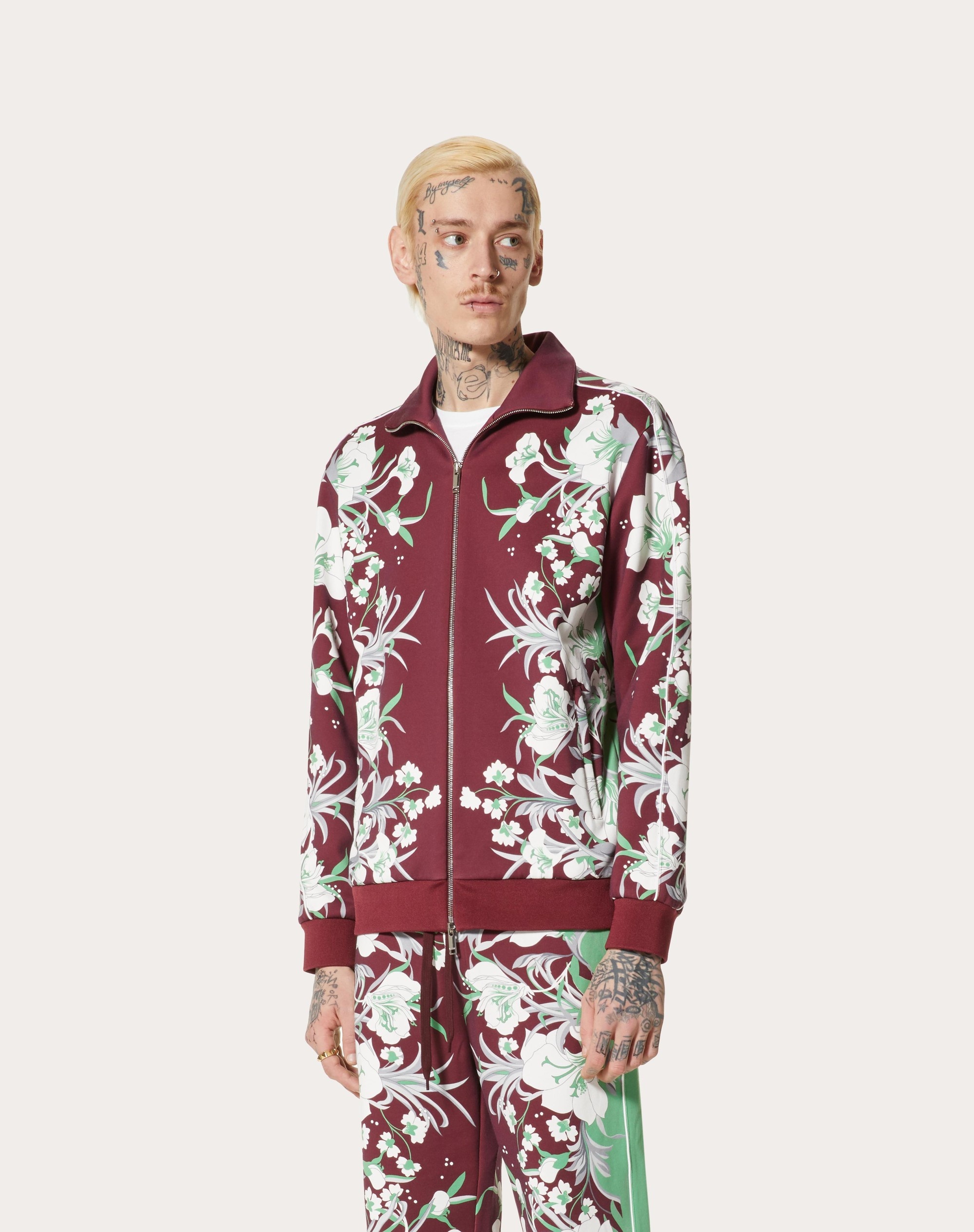 ZIP-UP JERSEY SWEATSHIRT WITH HIGH NECK AND STREET FLOWERS TULIPOP PRINT - 3