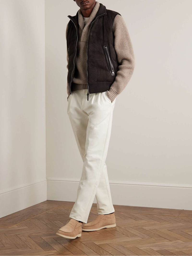 Loro Piana City Slim-Fit Tapered Pleated Double-Faced Cotton Trousers outlook