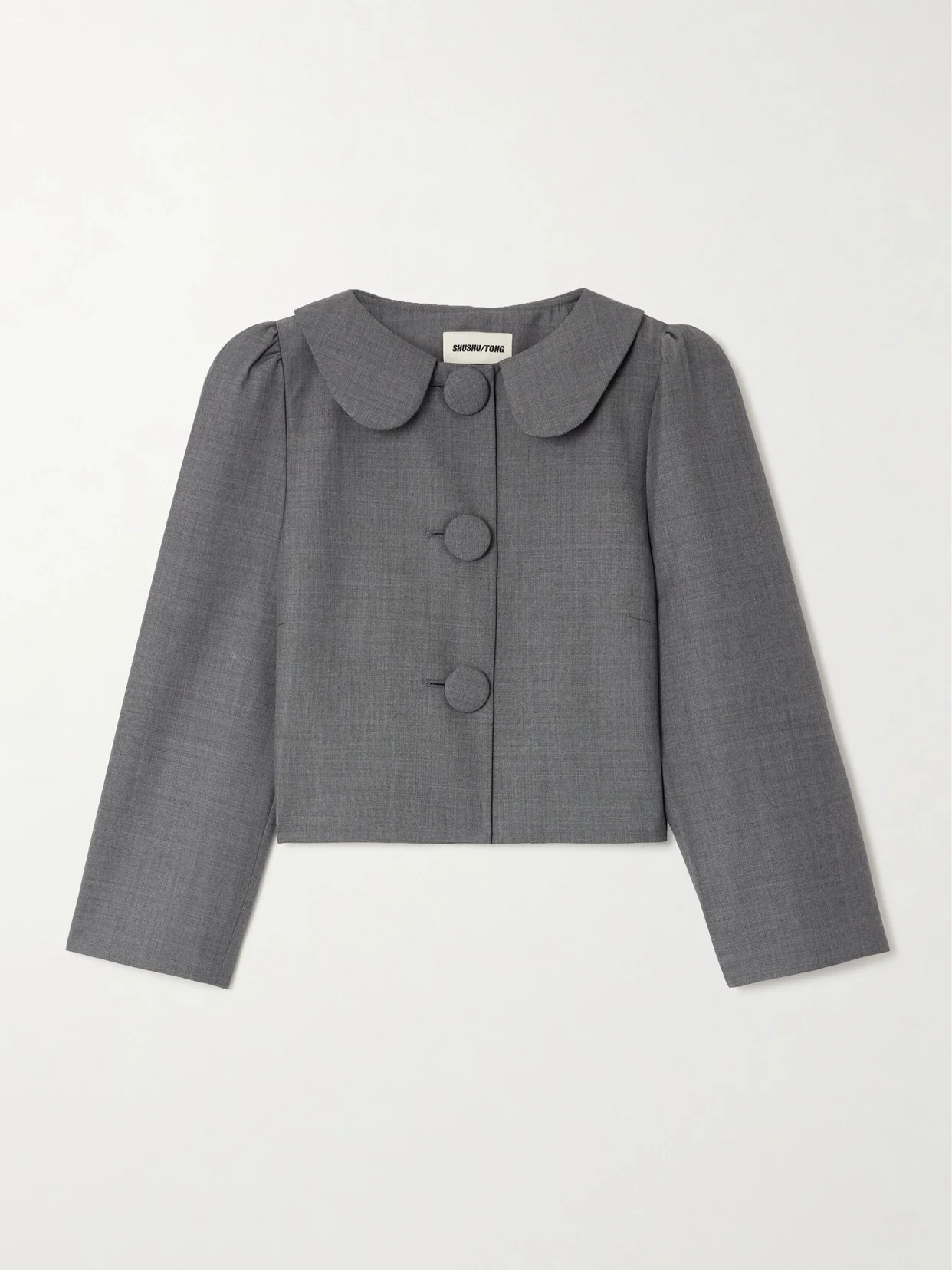 Cropped Grain De Poudre Jacket - 1