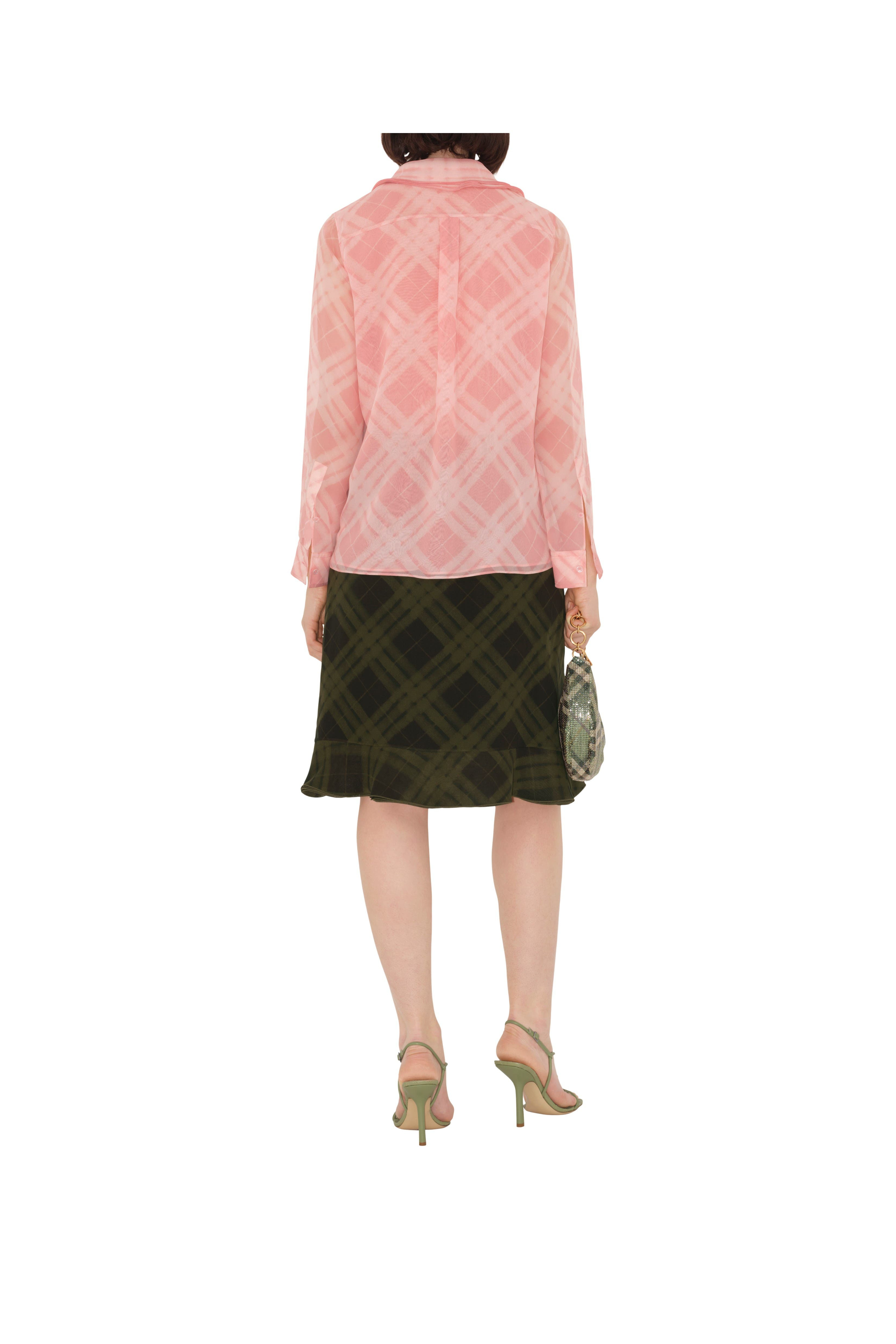 burberry Check Silk Wrap Skirt in Oil at Nordstrom - 4
