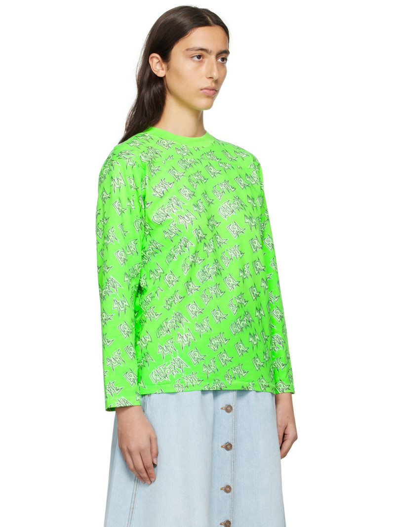 ERL Green Printed Long Sleeve T-Shirt outlook