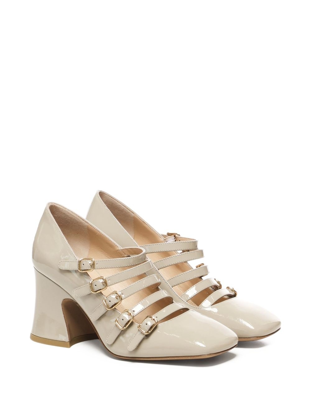 80mm Janis buckle-fastening flared-heel pumps - 2