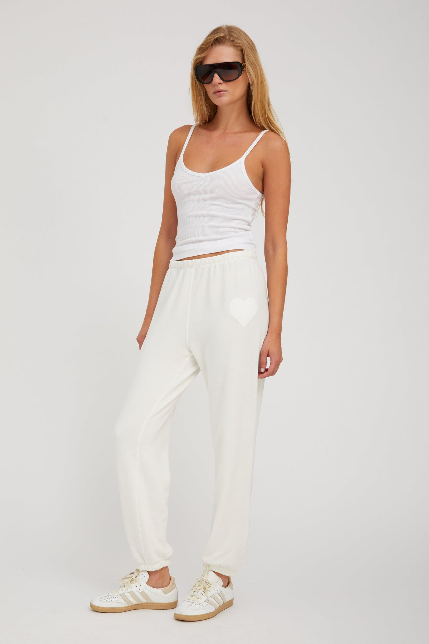 WHITE RIB V-NECK TANK - 2