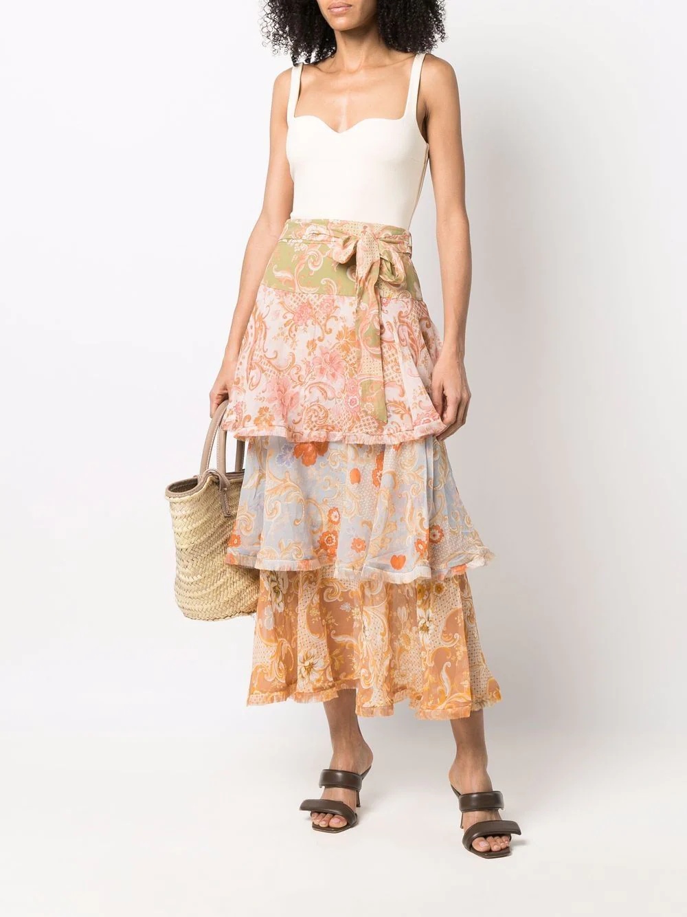 Postcard ruffled midi skirt - 2