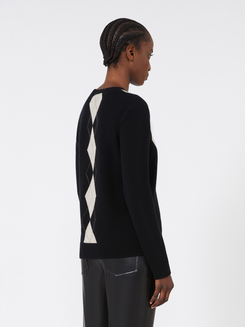 SOPRANO Argyle wool and cashmere sweater 4