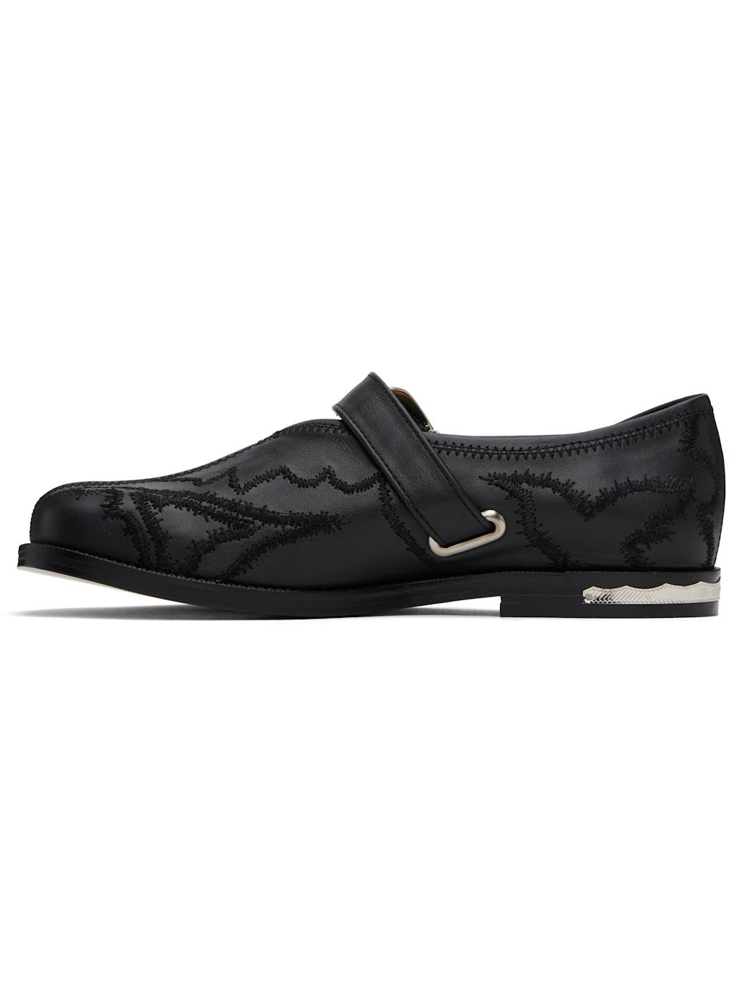 Black Leather Loafers - 3