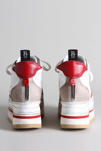 R13 The Riot Leather High Top - Red and White | R13 Denim Official Site outlook