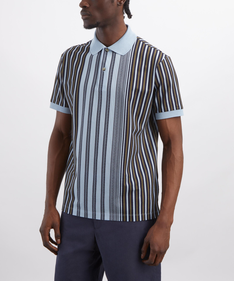 Paul Smith Sky Blue Deck Stripe Polo Shirt outlook