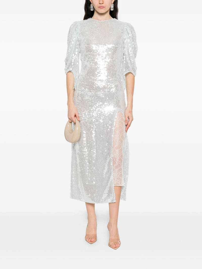 ROBERTA EINER Drama puff-sleeve sequin midi dress outlook