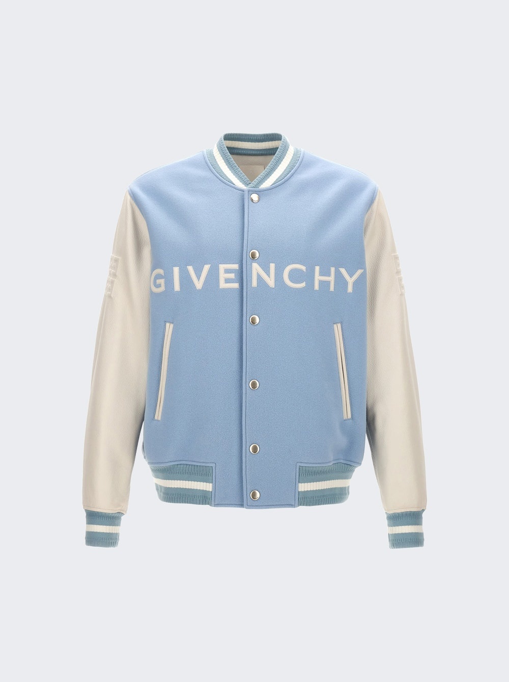 Varsity Jacket White And Sky Blue - 1