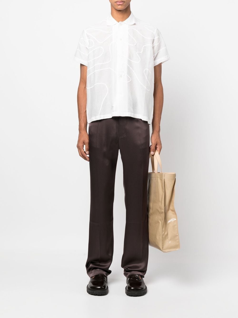mid-rise straight-leg trousers - 2