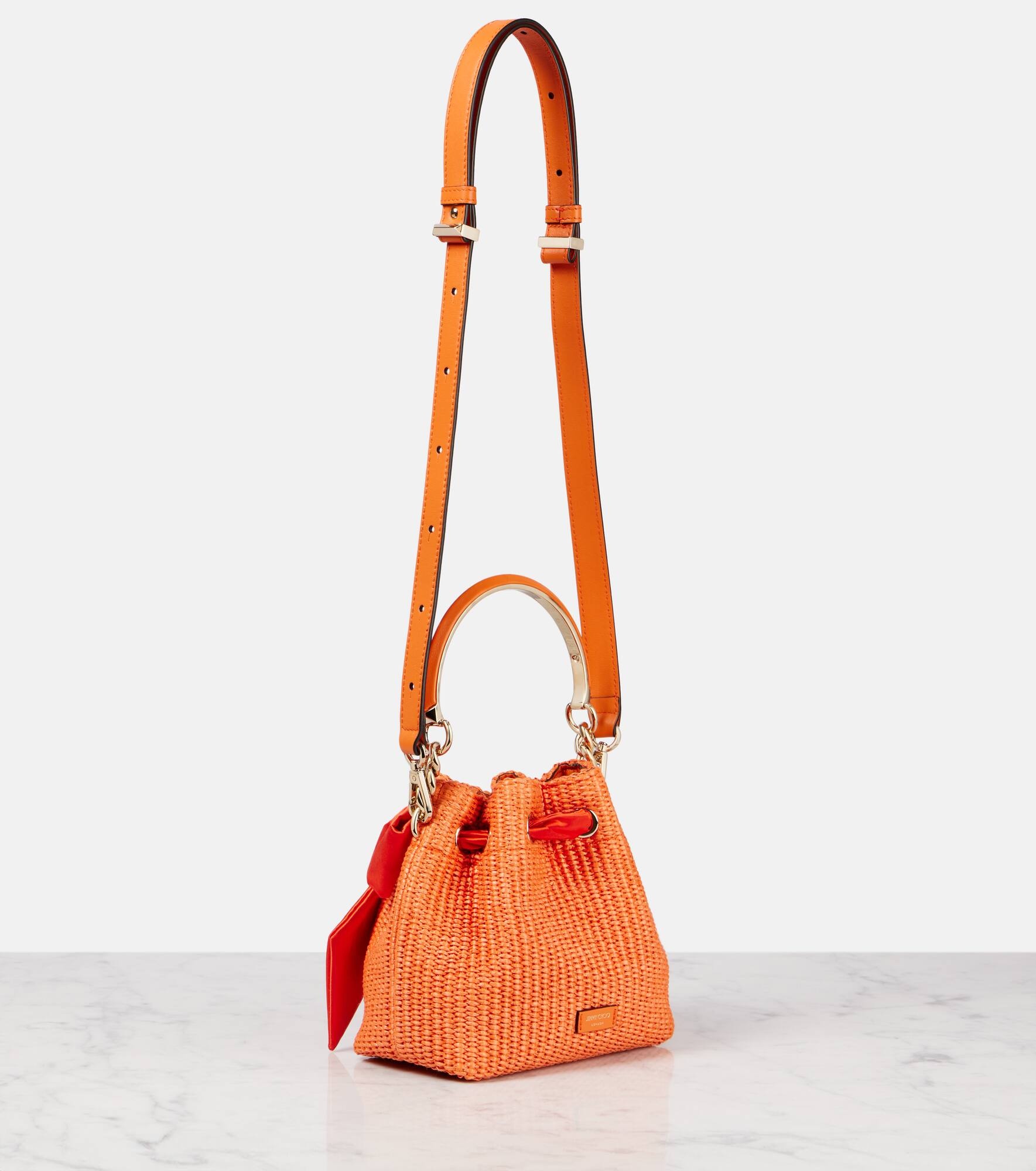 Bon Bon bow-detail raffia bucket bag - 4