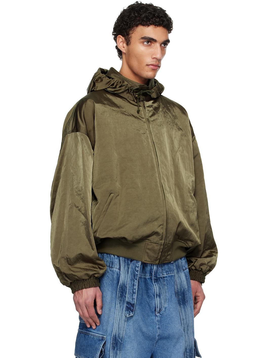 Khaki Stowaway Hood Bomber Jacket - 2