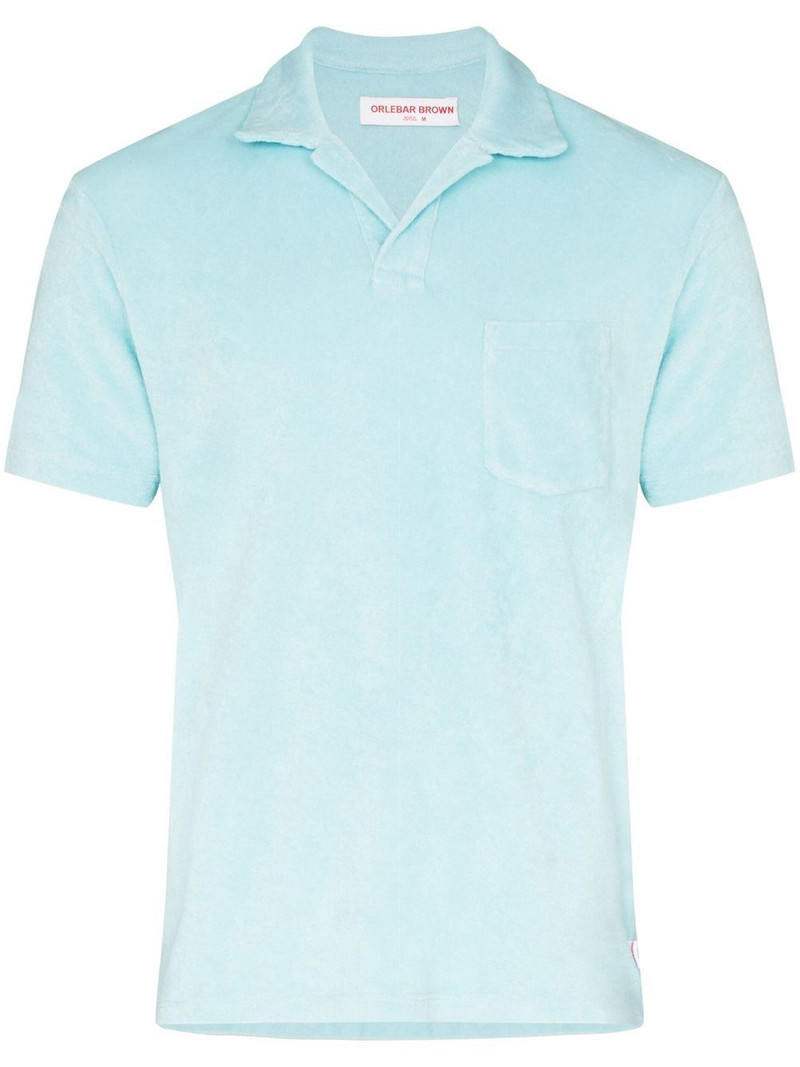 fleece-texture design polo shirt 1
