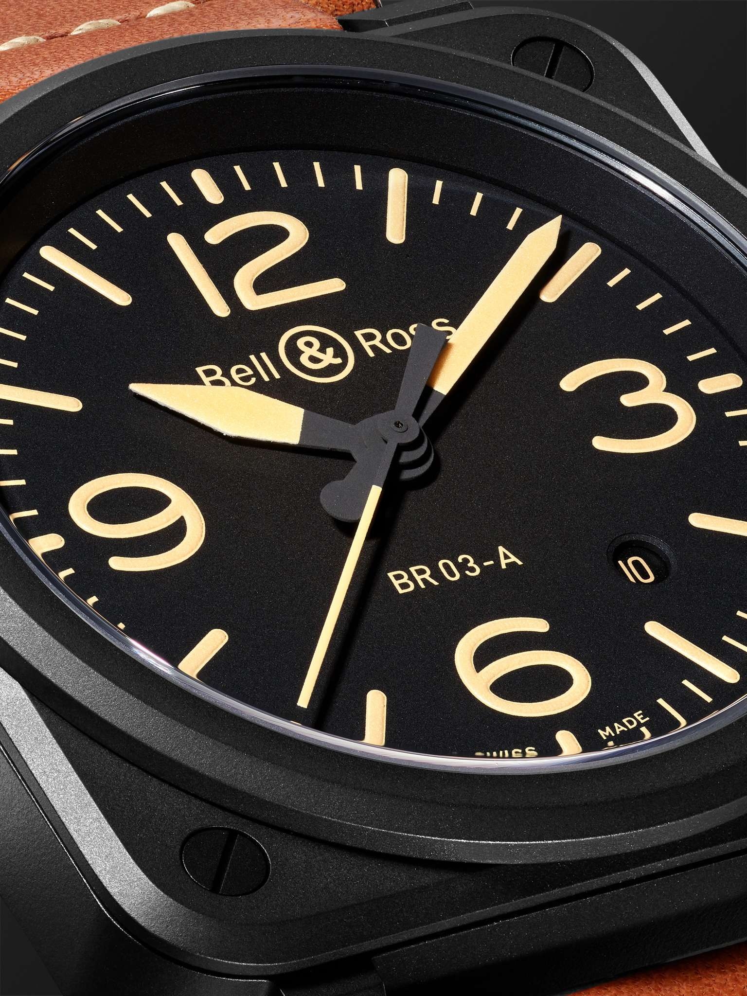 BR 03 Heritage Automatic 41mm Ceramic and Leather Watch, Ref. No. BR03A-HER-CE/SCA - 5