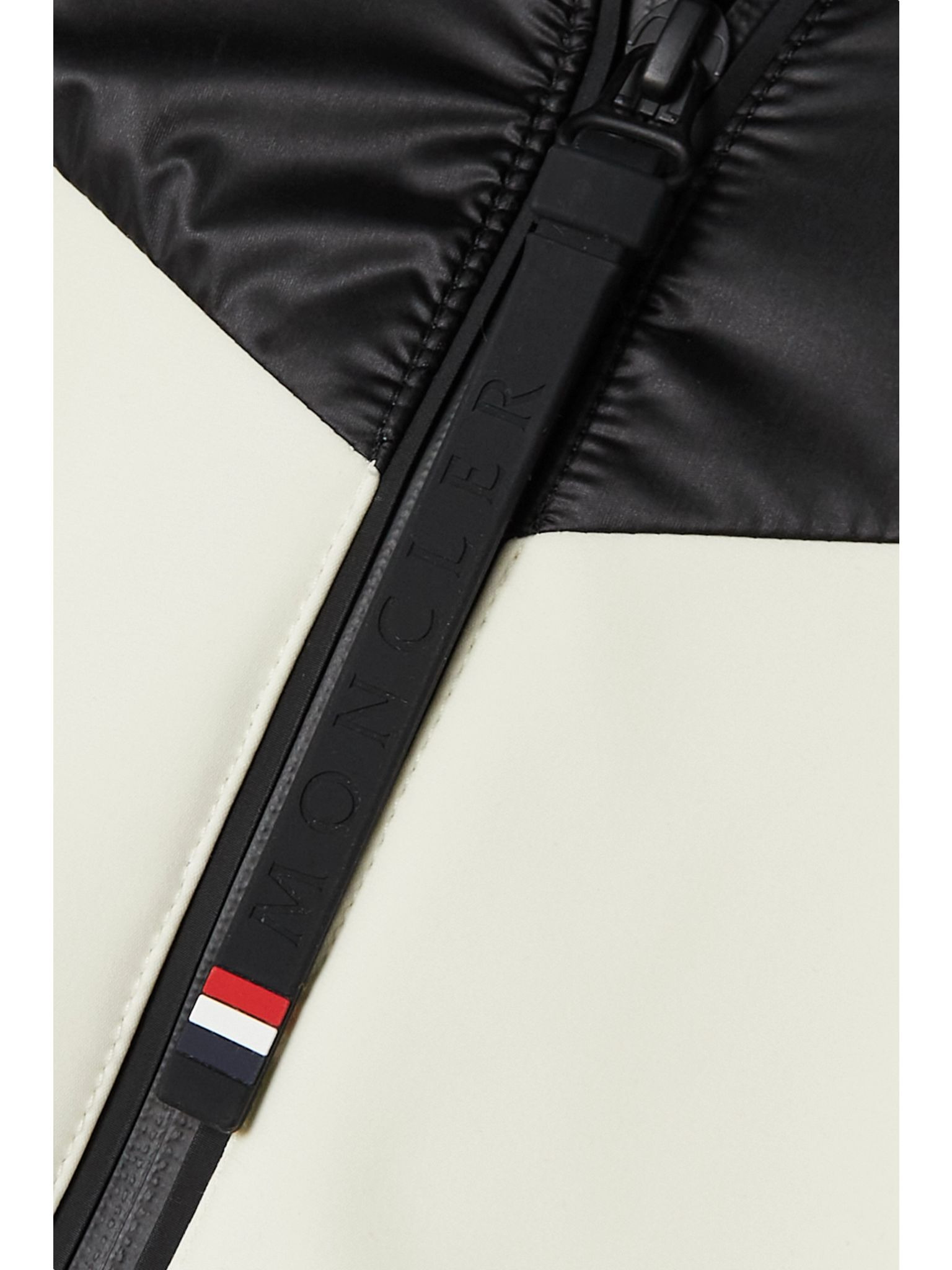 Hooded belted two-tone down ski suit Black - 4