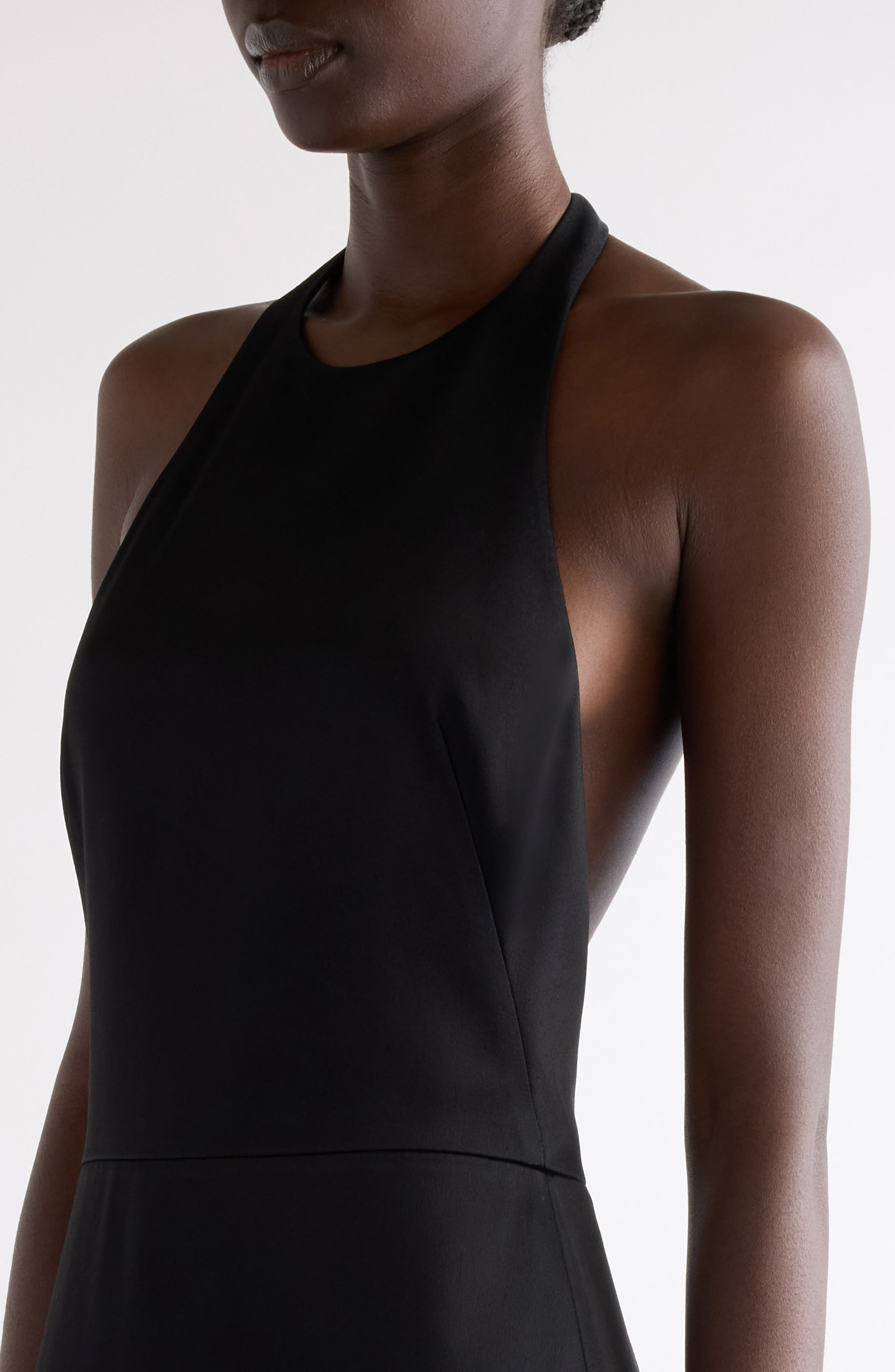 Givenchy Halter Neck Crepe Back Satin Gown in Black at Nordstrom - 4