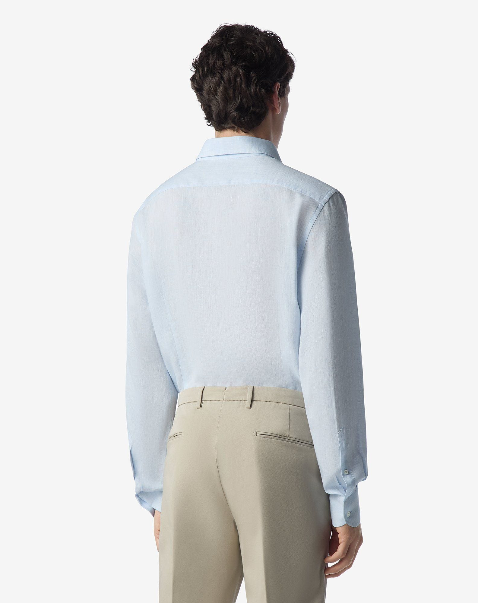 Light blue chambray linen shirt - 4