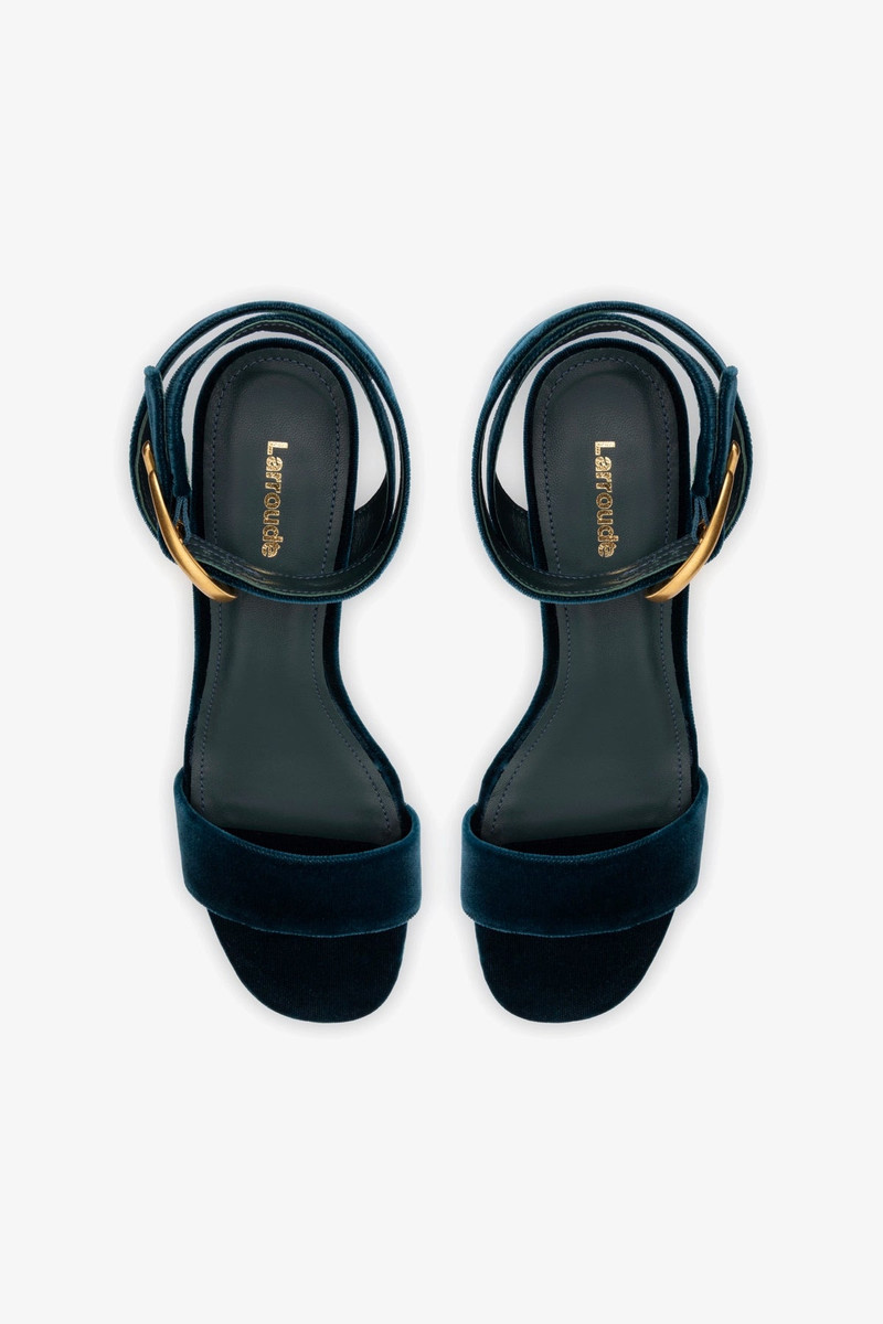 Dolly Verona Low Sandal In Deepsea Velvet 6
