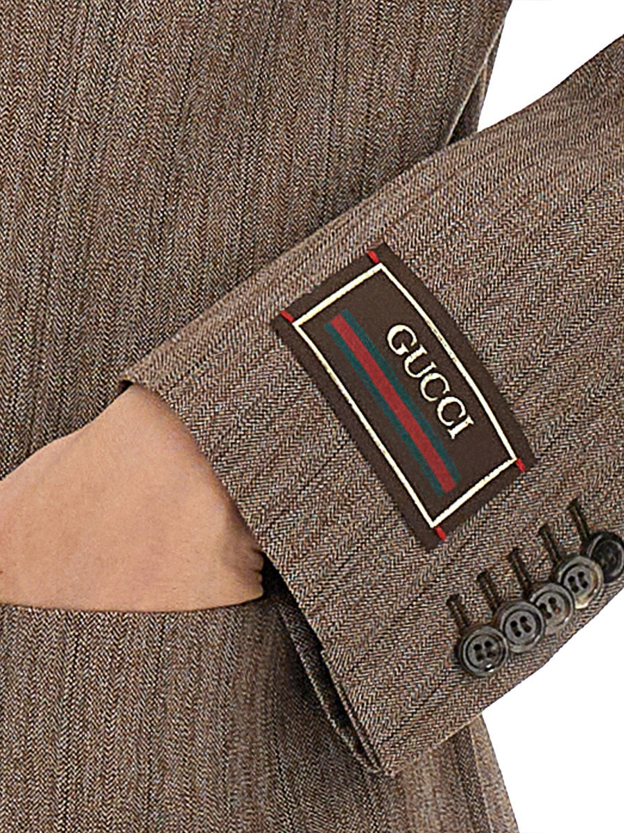 Gucci Women Herringbone Wool Jacket - 3