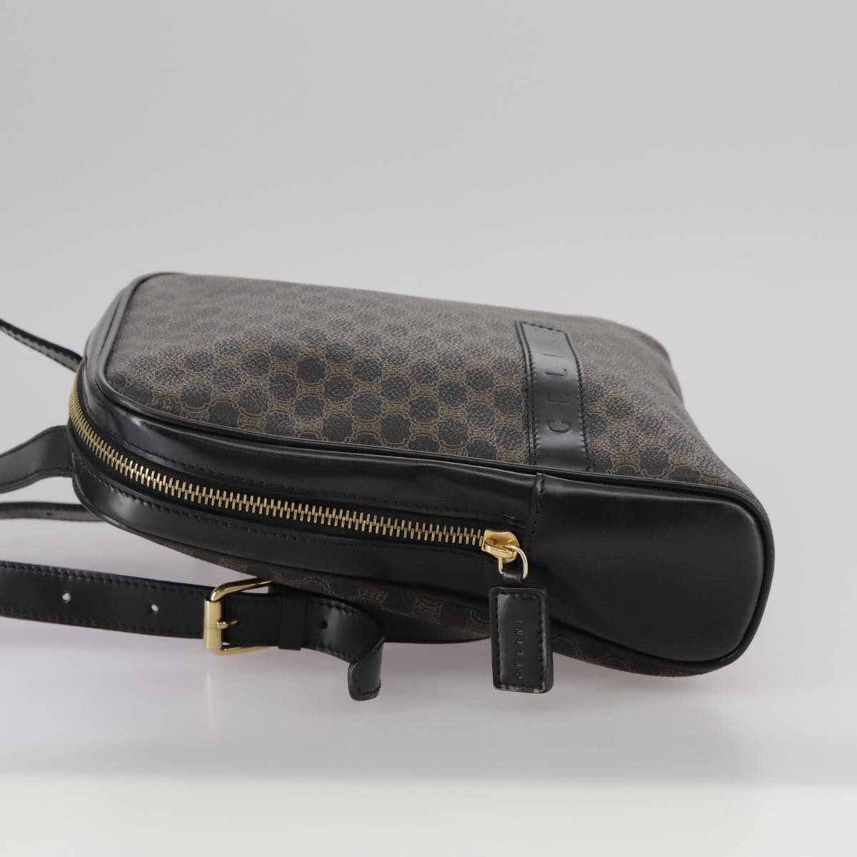 CELINE Macadam Canvas Backpack Pvc Leather Black Silver - 3