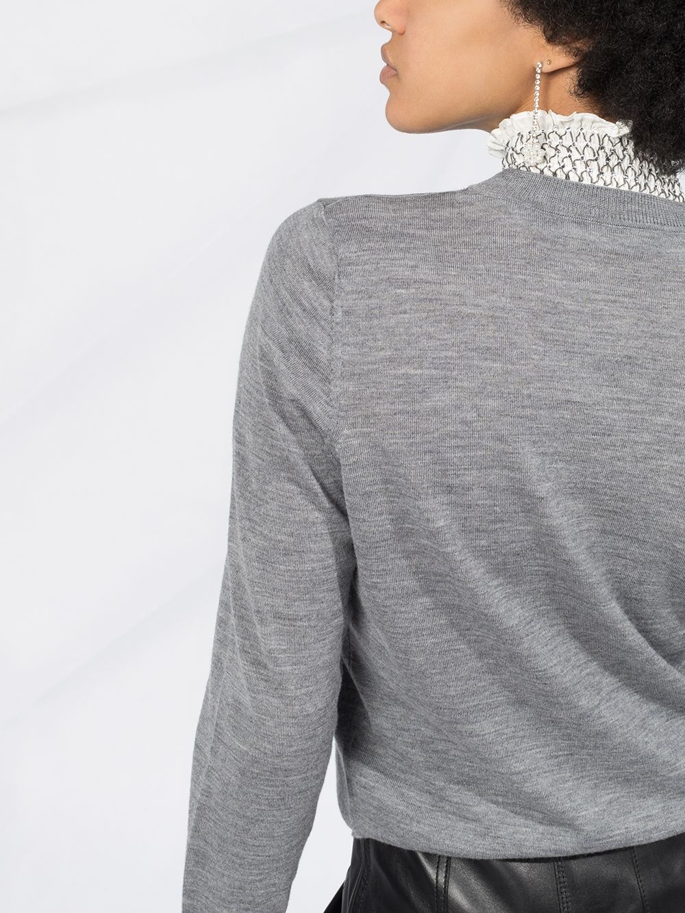 funnel-neck fitted jumper - 3