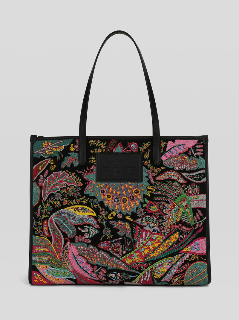 MEDIUM SHOPPING BAG WITH PAISLEY EMBROIDERY 1