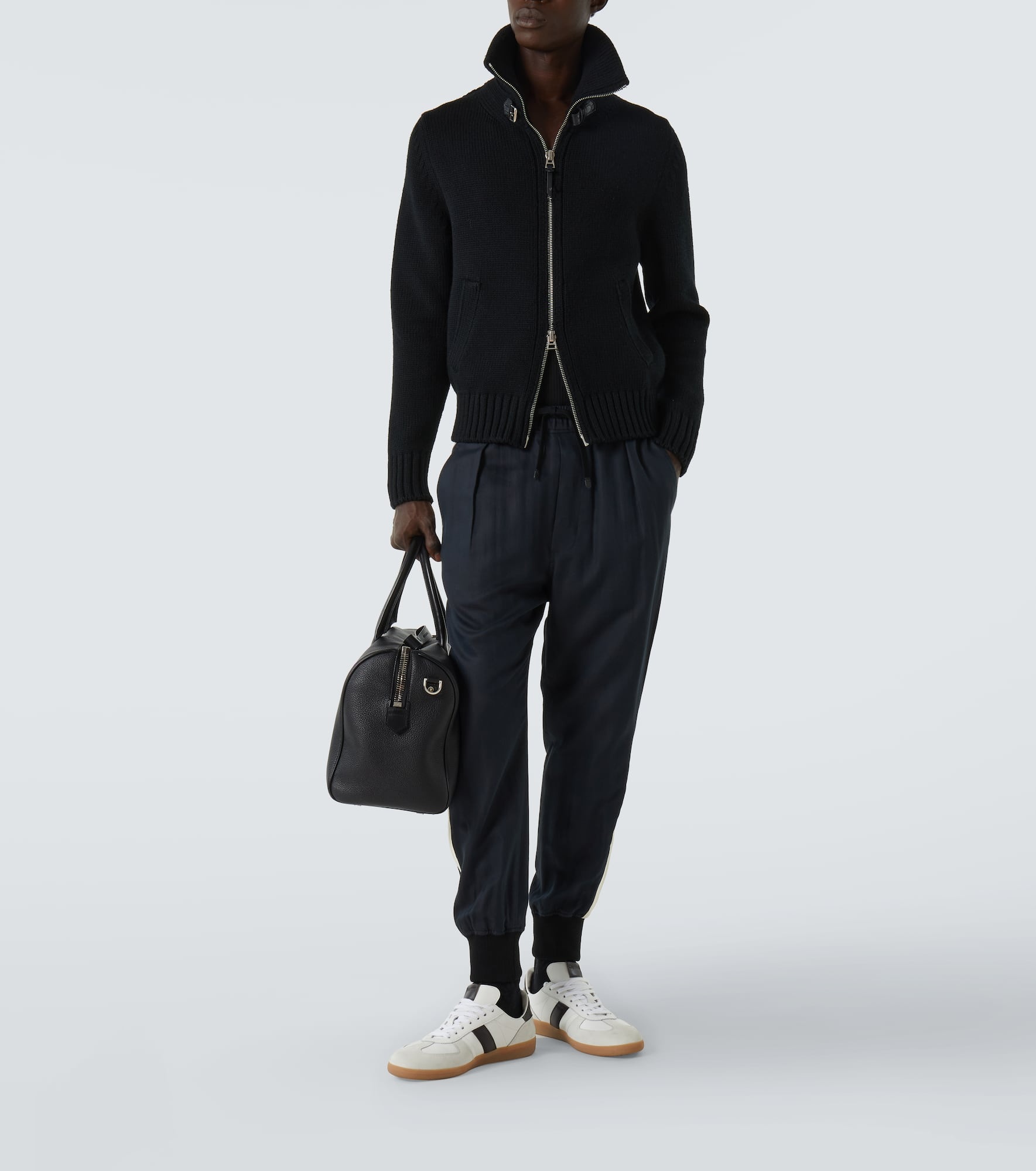 Cotton and silk twill sweatpants - 2