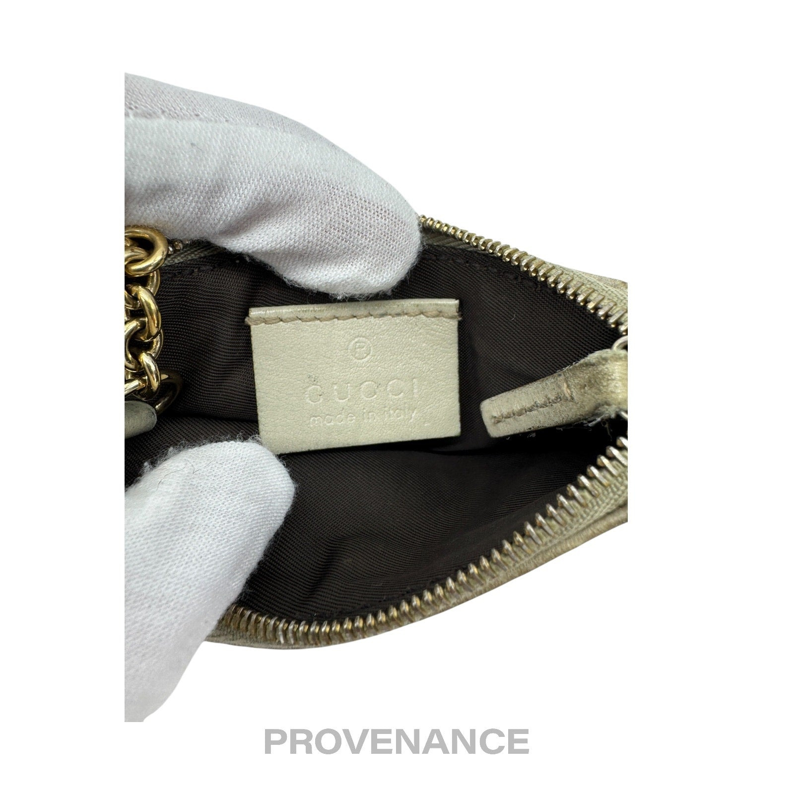 Gucci Key Pouch Cles - Ivory Chalk GG Guccissima Leather - 7
