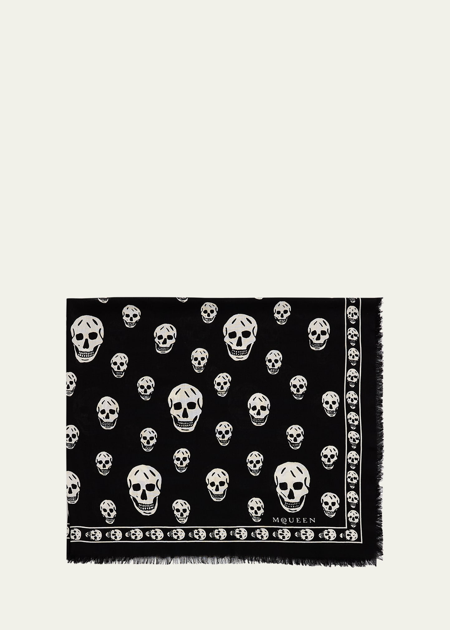 Classic Skull Wool Scarf - 1