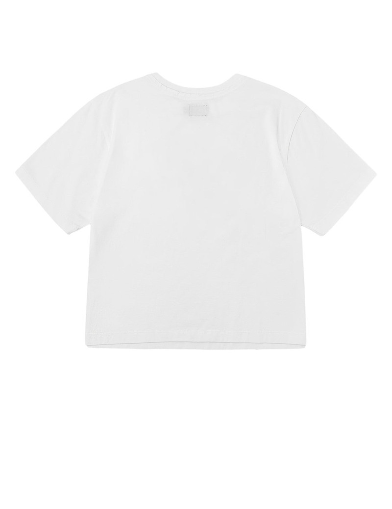 EVISU Denim Patchwork Heart and Logo Embroidery Drop Shoulder T-Shirt outlook