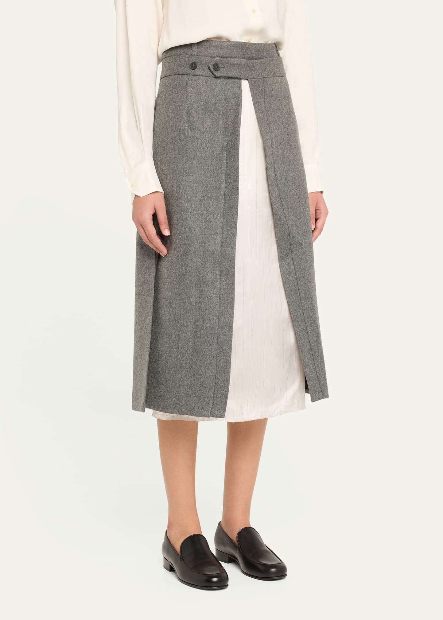 Andes Apron Wool Midi Skirt - 4