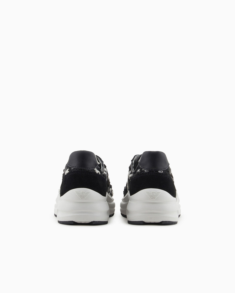 EMPORIO ARMANI Bouclé fabric sneakers outlook