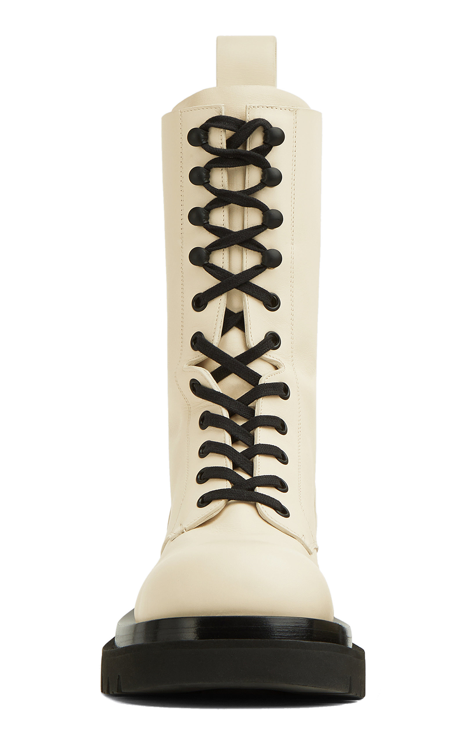 Lug Lace-Up Boot Military Calf black/white - 5