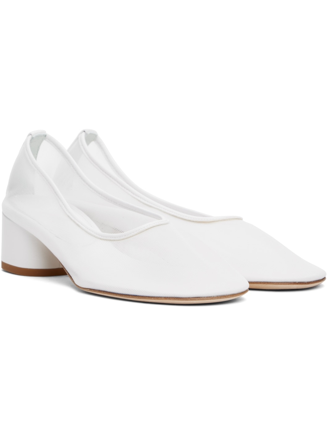 White Balla Pump Mesh Heels - 4