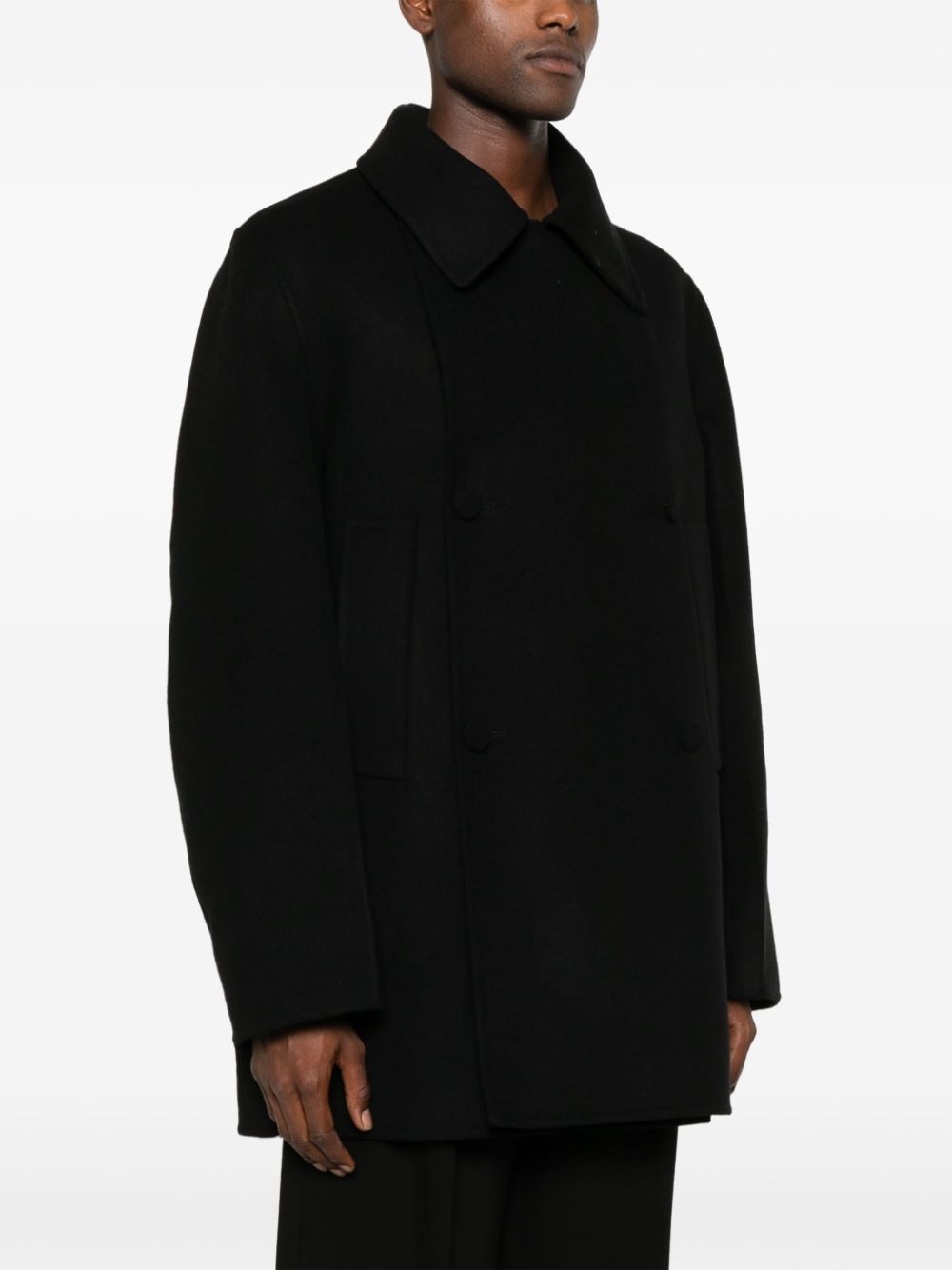 Wool Cashmere Blend Caban Coat - 3