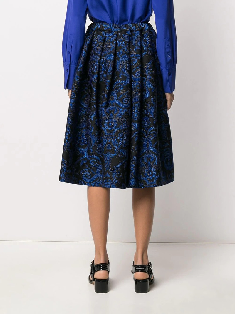 pleated floral embroidered skirt 4