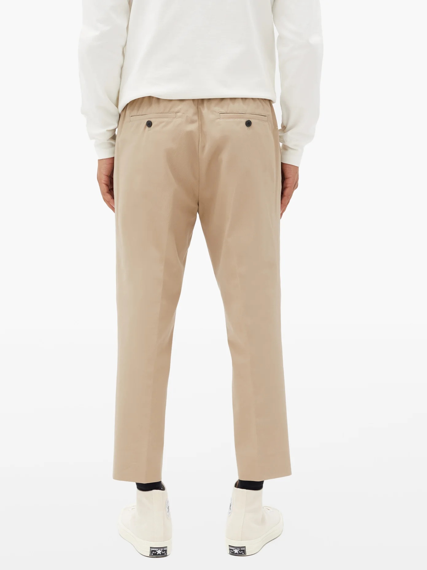 Cropped cotton-twill chinos - 5