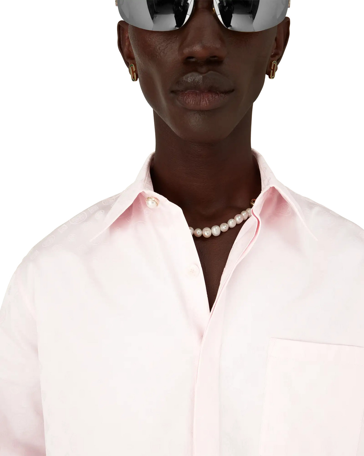 Cotton Monogram Long Sleeve Shirt | Casablanca Paris - 5