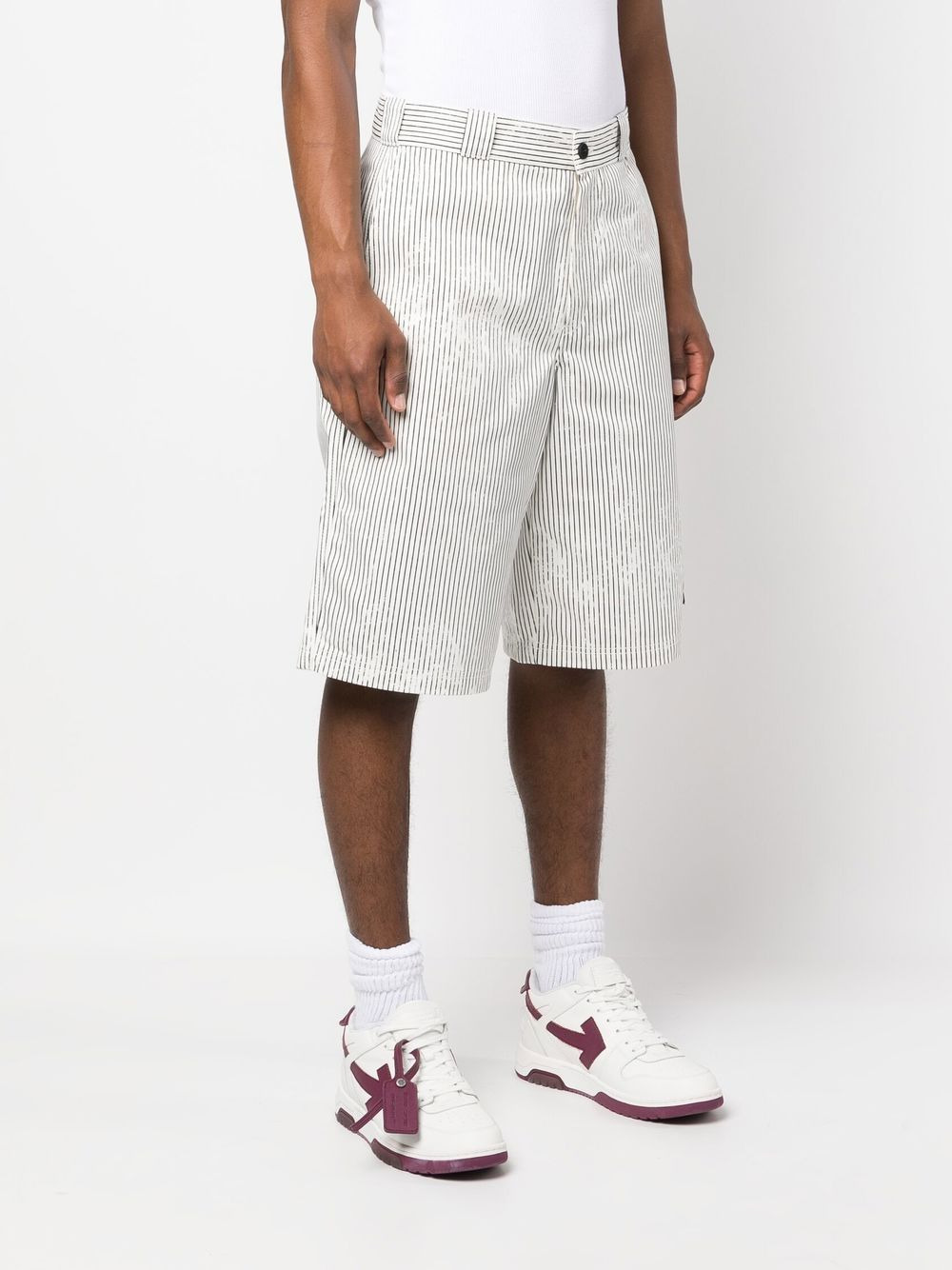 striped canvas shorts - 3