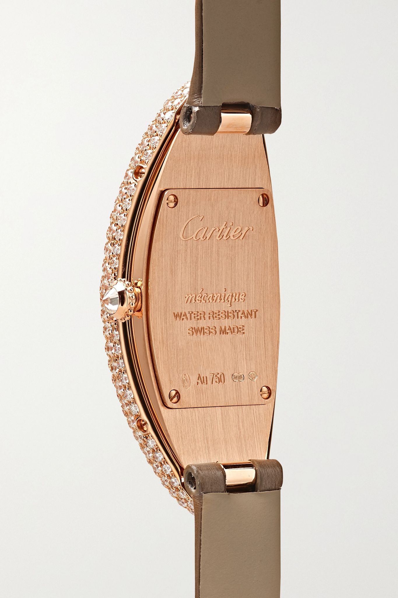 Baignoire Allongée 21mm medium 18-karat rose gold, alligator and diamond watch - 4